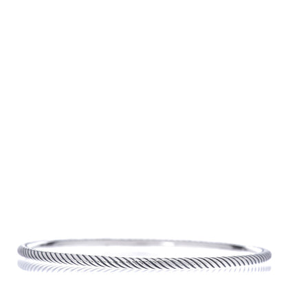 David Yurman Sterling Silver 4mm Cable Classics Bangle Bracelet 1 of 4