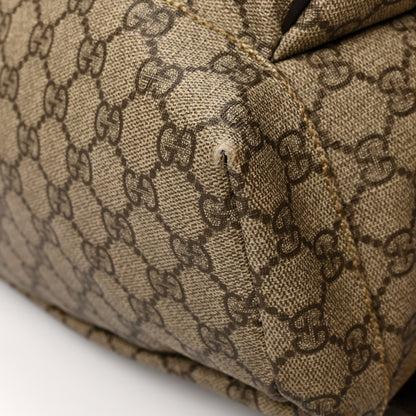 Gucci GG Supreme Monogram Medium Single Buckle Rucksack Backpack Beige Ebony Brown 9 of 16