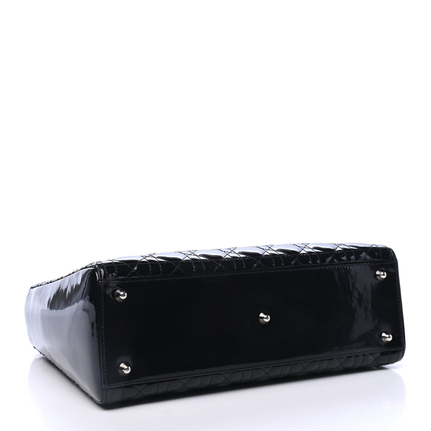 Patent Cannage Large Lady Dior Black