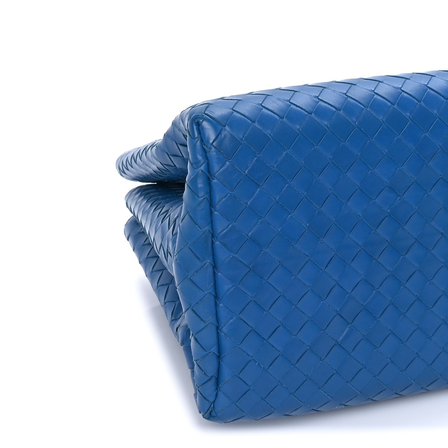 Bottega Veneta Light Calf Intrecciato Small Roma Tote  Blue 7 of 7