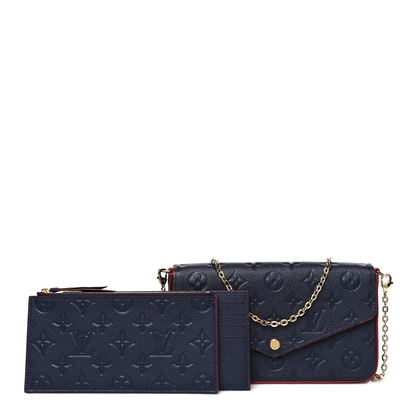 Empreinte Pochette Felicie Chain Wallet Marine Rouge