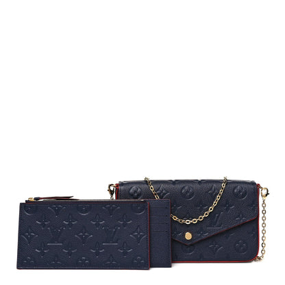 Louis Vuitton Empreinte Pochette Felicie Chain Wallet Marine Rouge 2 of 8