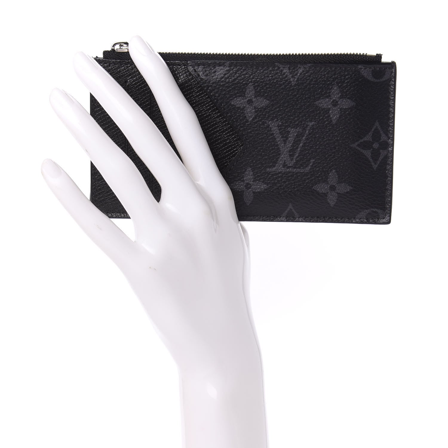 Louis Vuitton Monogram Eclipse Taiga Coin Card Holder 2 of 8
