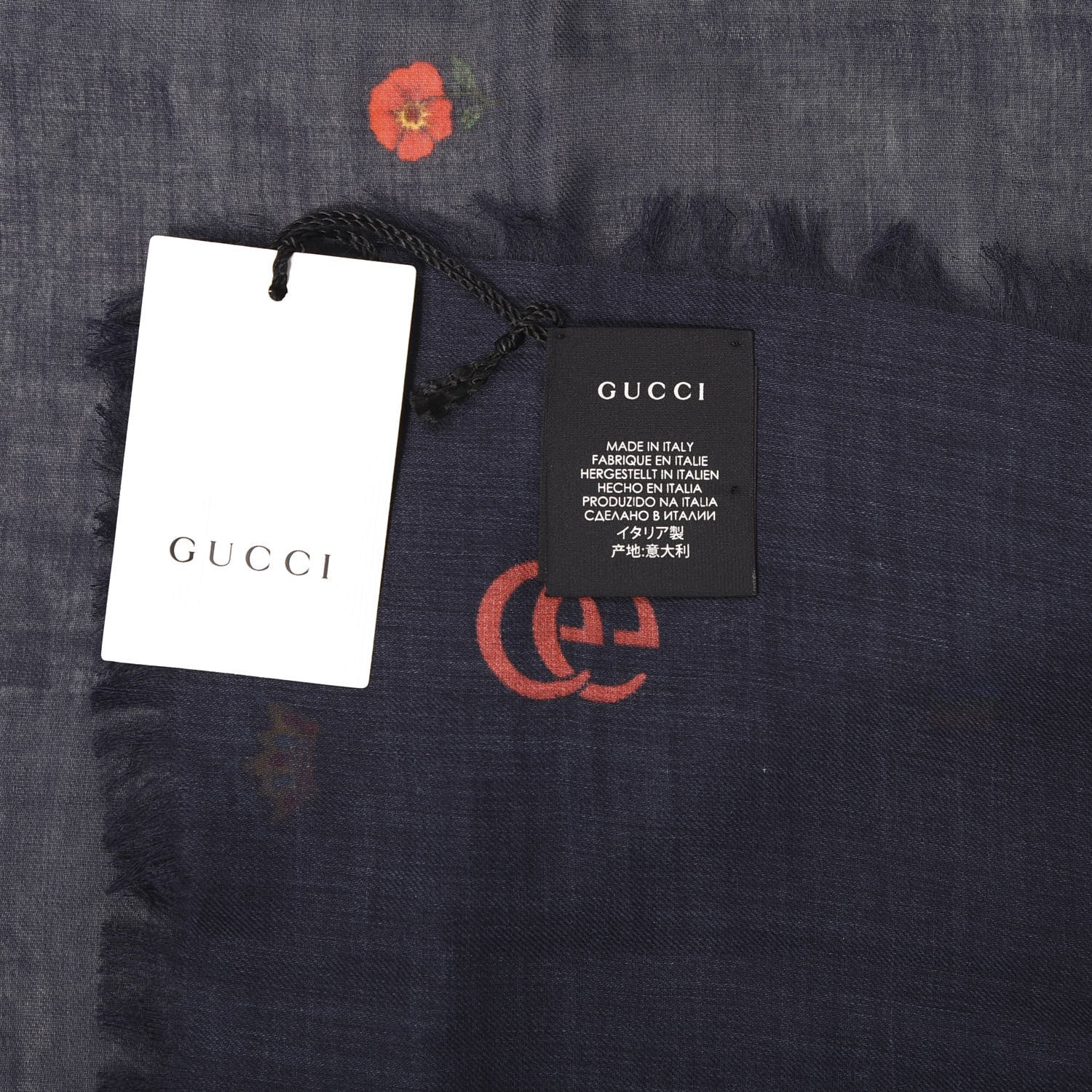 Gucci Modal Classic Mixer Shawl Black Midnight Blue 3 of 4