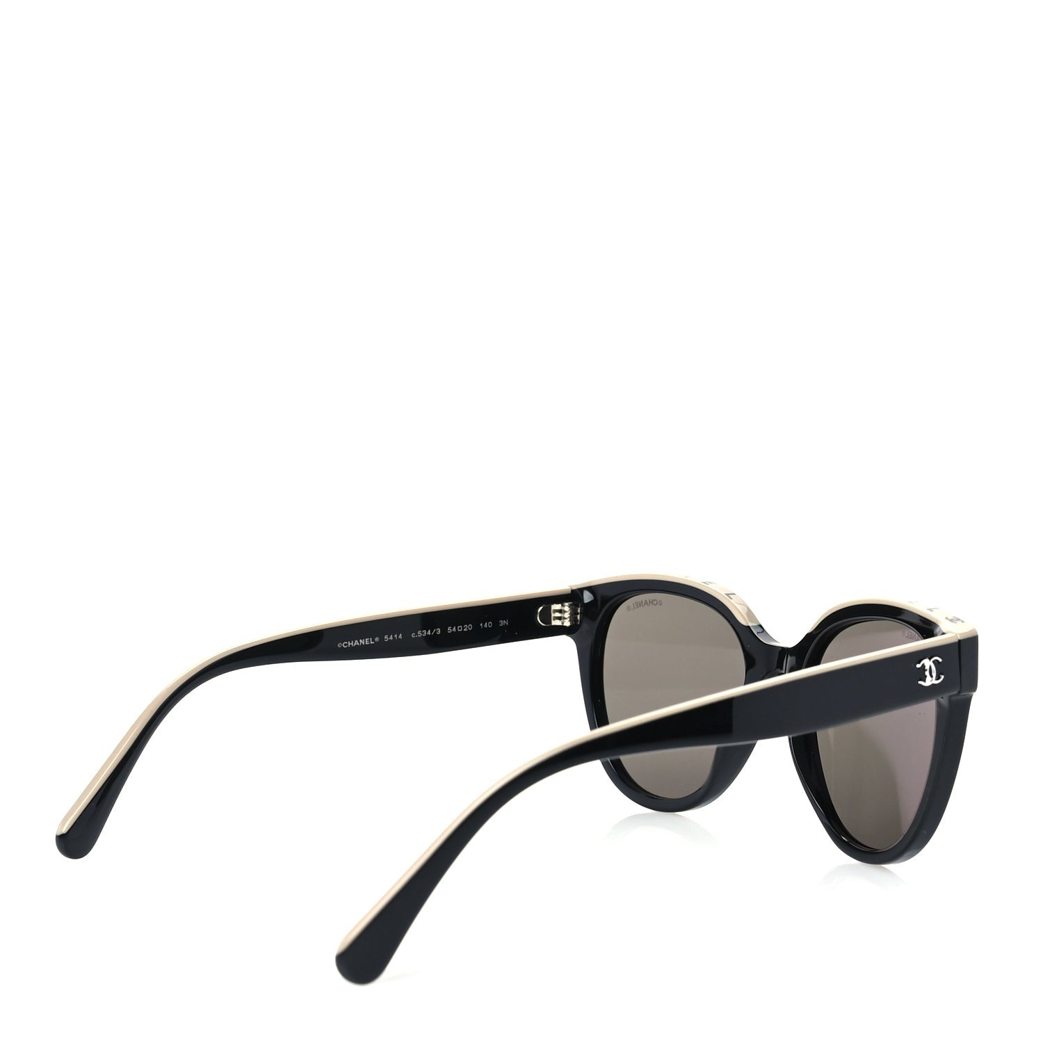 Chanel Acetate CC Butterfly Sunglasses 5414 Black Beige 4 of 7