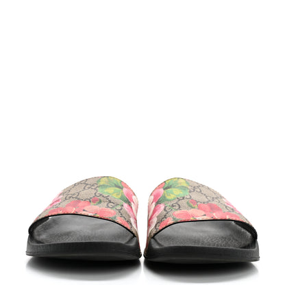 Gucci GG Supreme Monogram Blooms Slide Sandals 39 Beige Multicolor 2 of 11