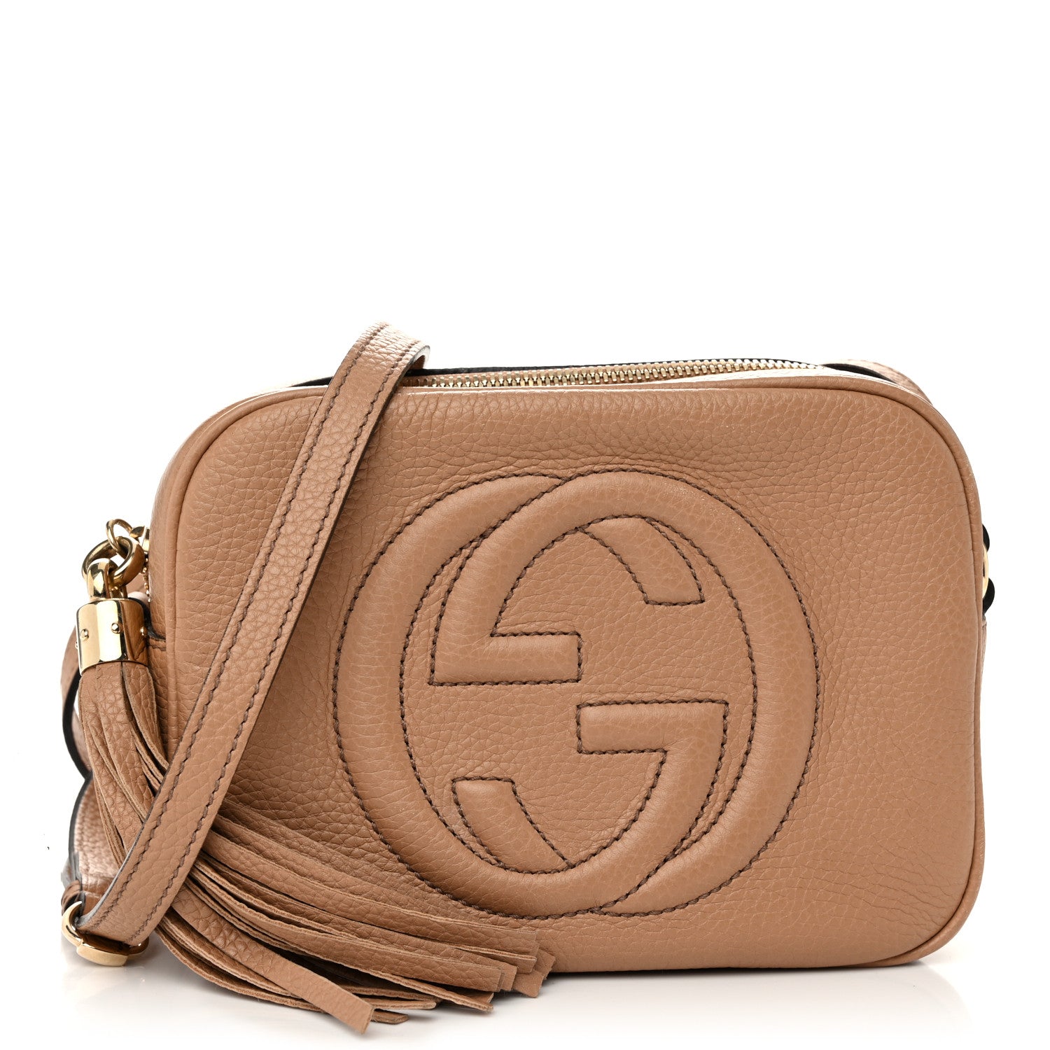 Gucci Pebbled Calfskin Small Soho Disco Bag Camelia 1 of 11