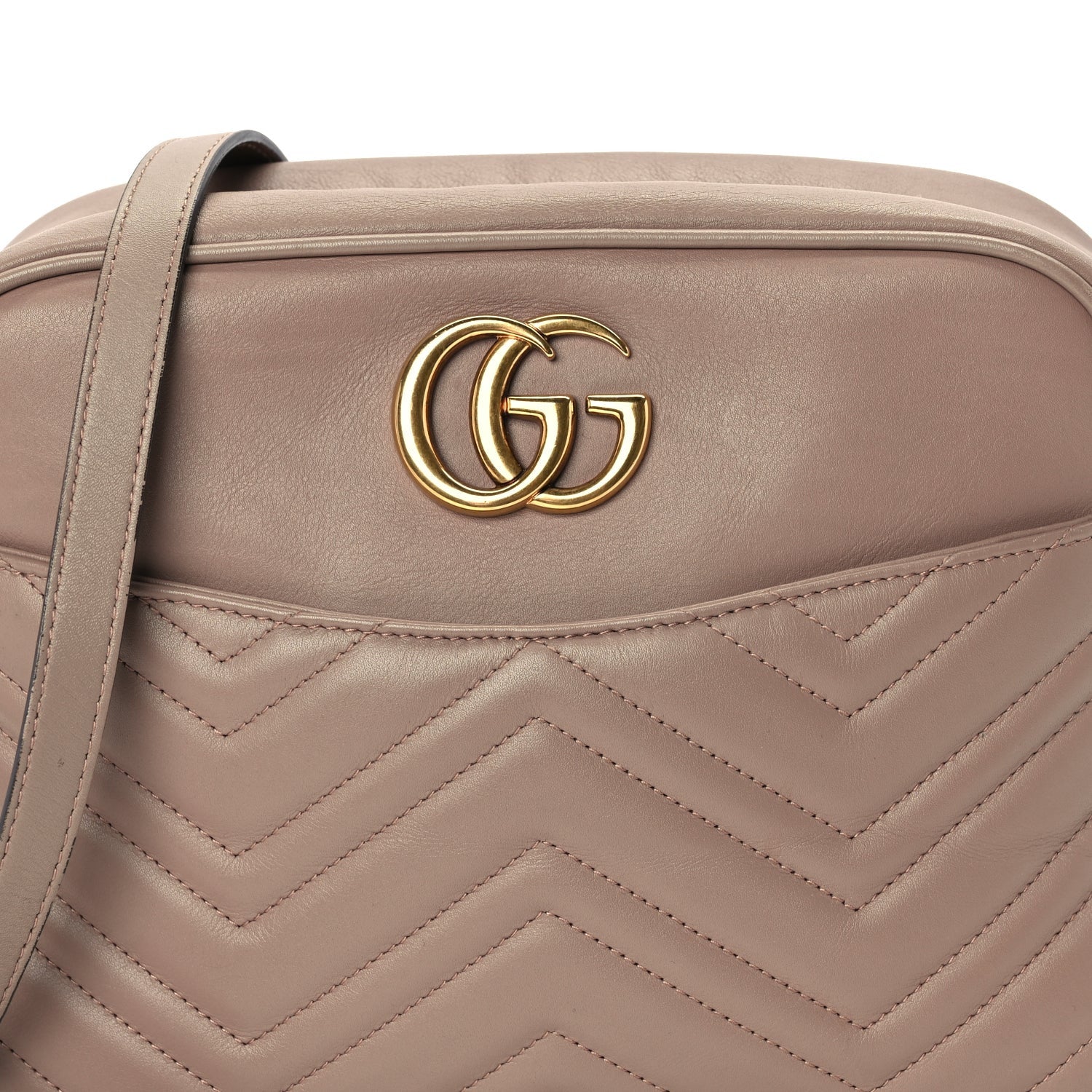 Gucci Calfskin Matelasse Medium GG Marmont Chain Shoulder Bag  Porcelain Rose 7 of 9