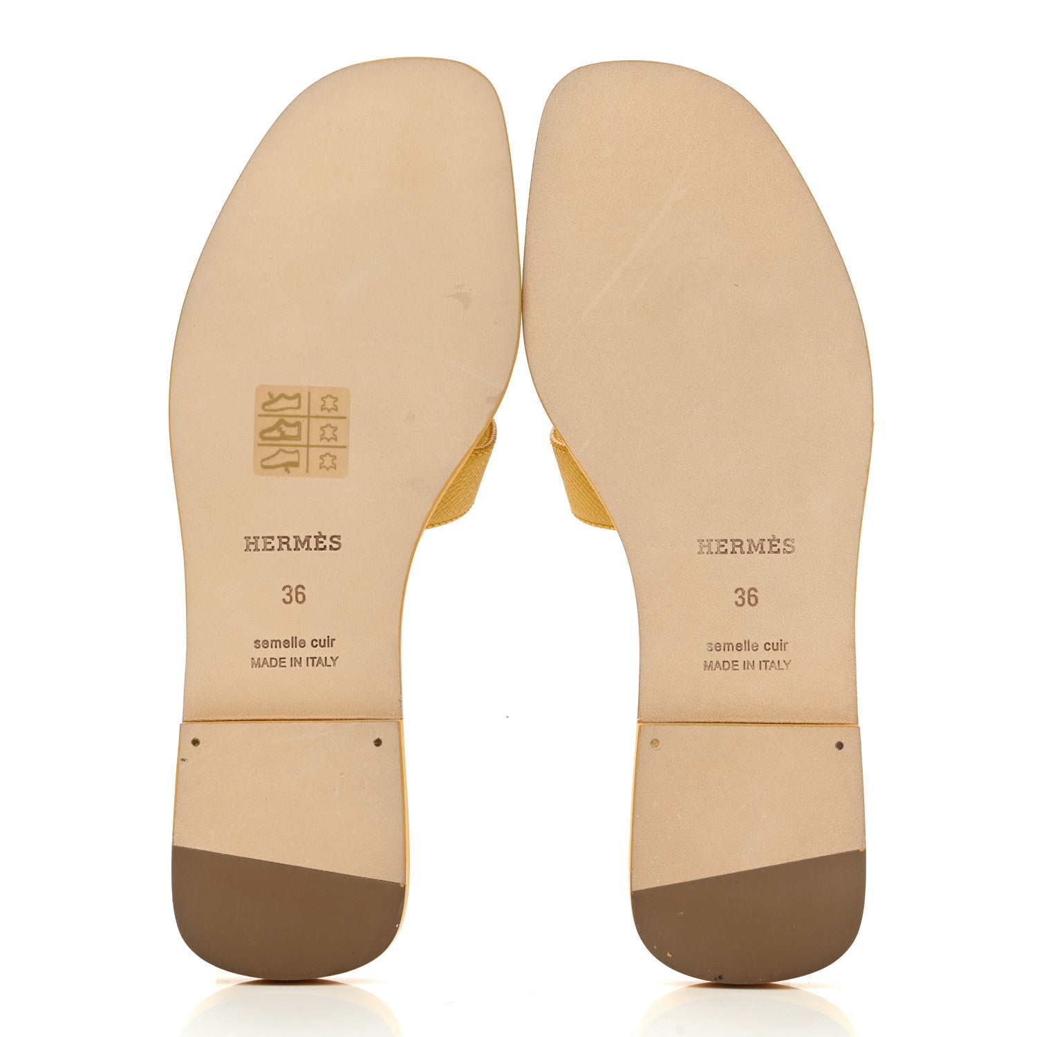 Hermes Epsom Oran Sandals 36 Jaune Sable 5 of 9