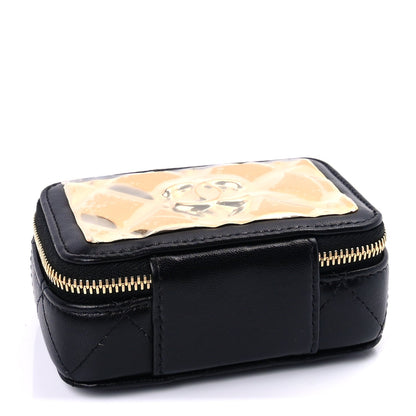 Chanel Lambskin Quilted Mini Golden Plate Clutch With Chain  Black 4 of 9