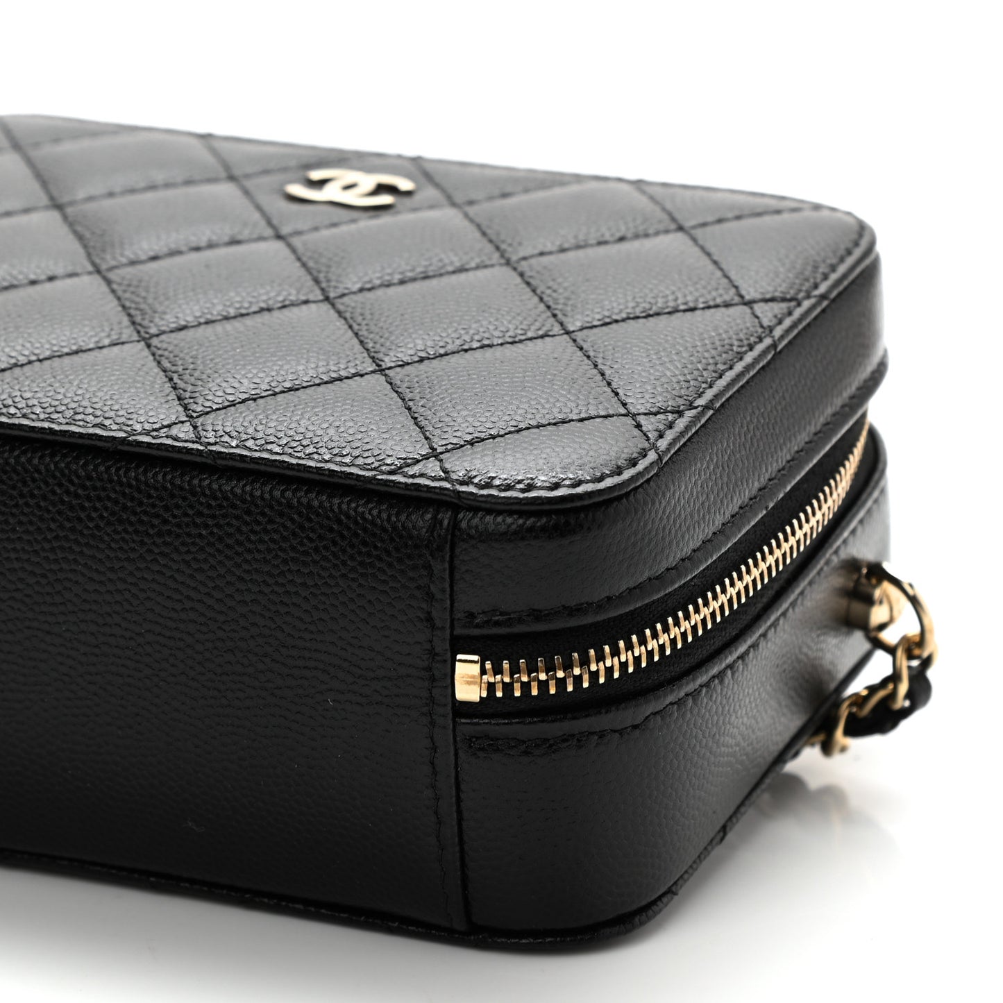 Caviar Quilted Camera Bag Black