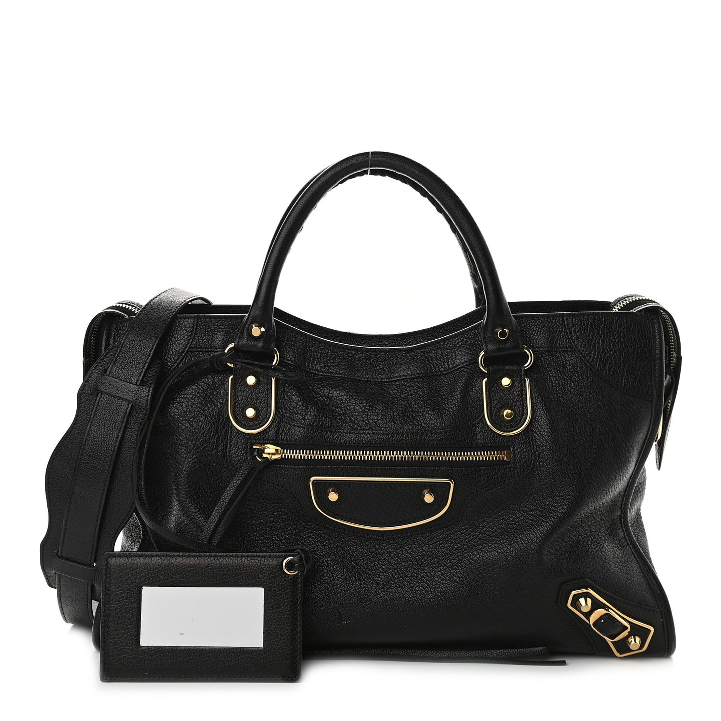 Chevre Gold Metallic Edge Hardware City Black