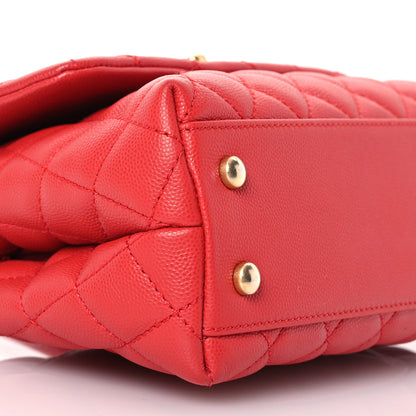 Chanel Caviar Quilted Mini Coco Handle Flap Red 10 of 15