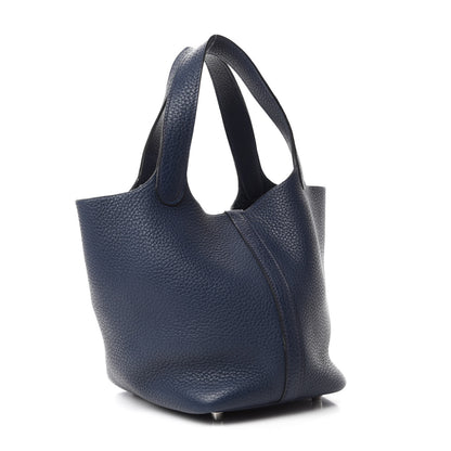 Hermes Taurillon Clemence Picotin Lock 18 PM Bleu Abysse 3 of 10