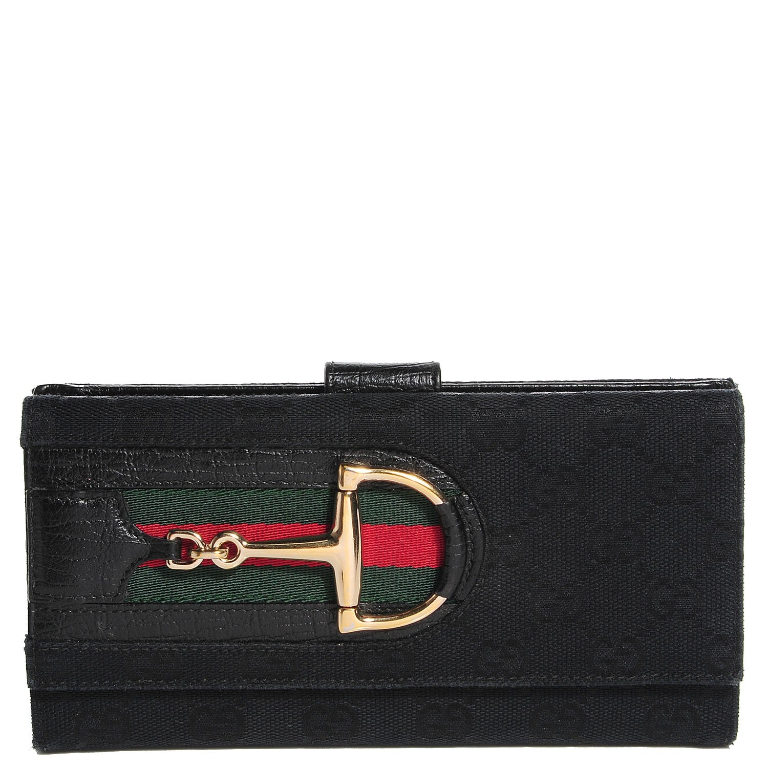 Gucci Monogram Hasler Continental Wallet Black 1 of 9
