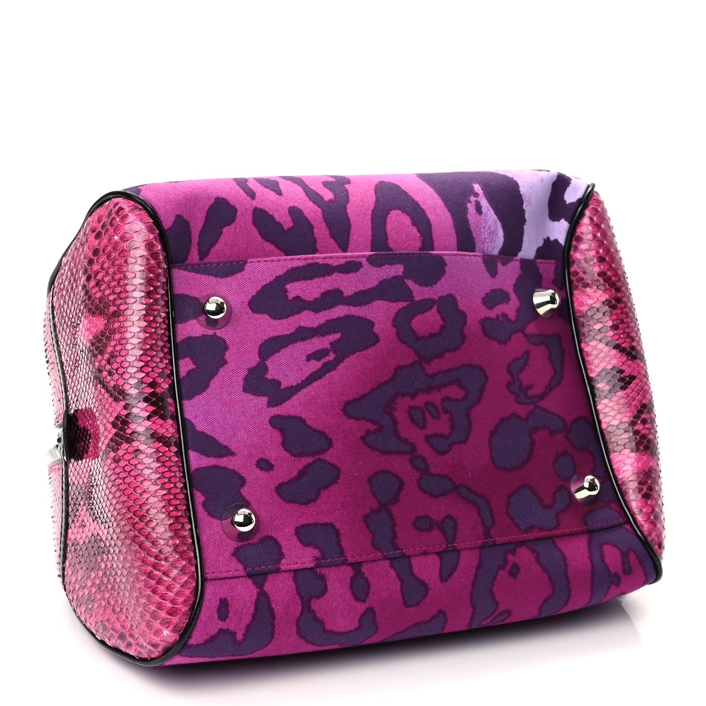 Snakeskin Leopard Gambler Dice Bowler Pink