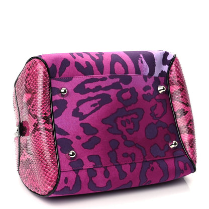 Christian Dior Snakeskin Leopard Gambler Dice Bowler Pink 3 of 9