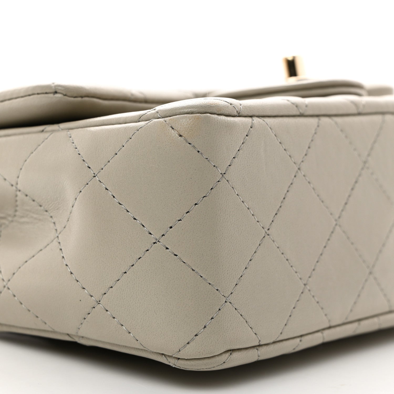 Chanel Lambskin Quilted Mini Rectangular Flap Grey 9 of 10
