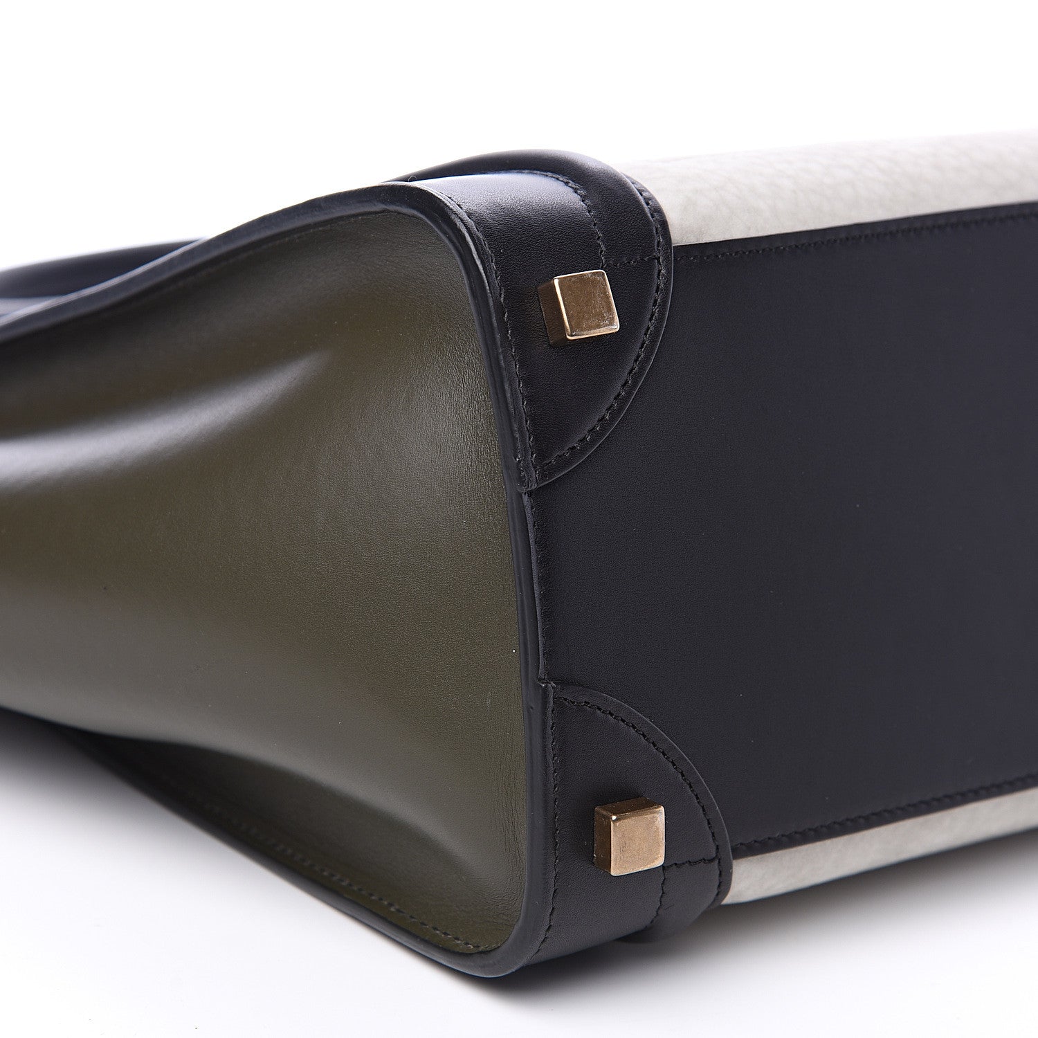 Celine Nubuck Smooth Calfskin Micro Tri-Color Luggage Olive 10 of 11