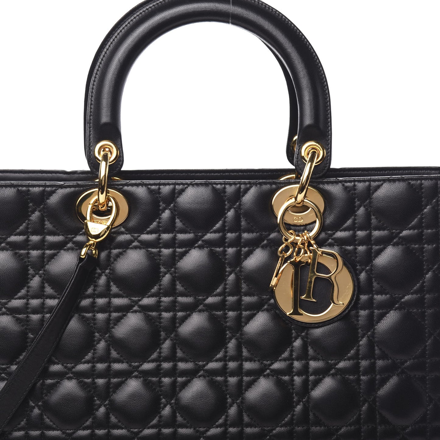 Lambskin Cannage Large Lady Dior Black
