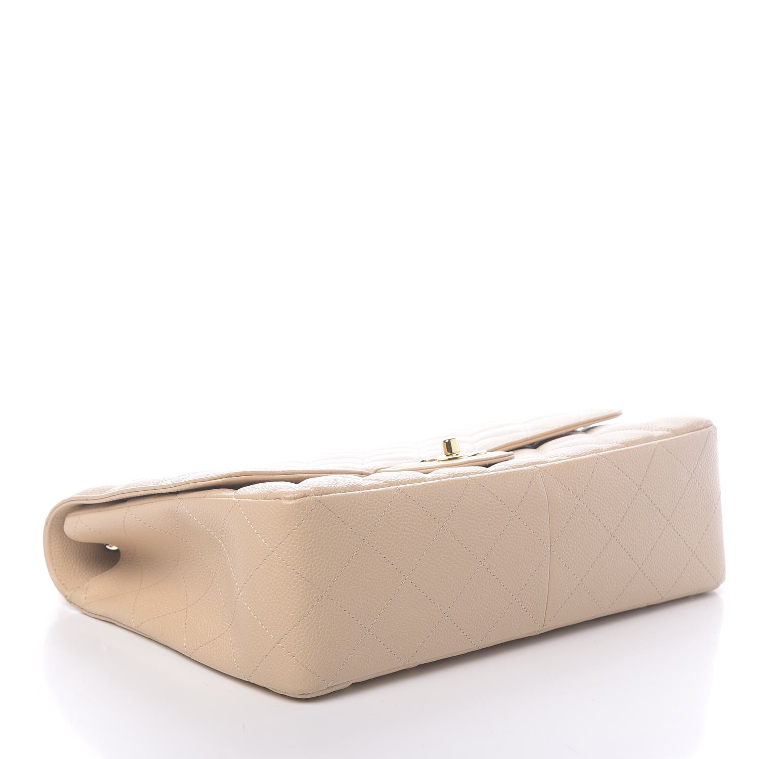 Chanel Caviar Quilted Jumbo Single Flap Beige Clair 4 of 11