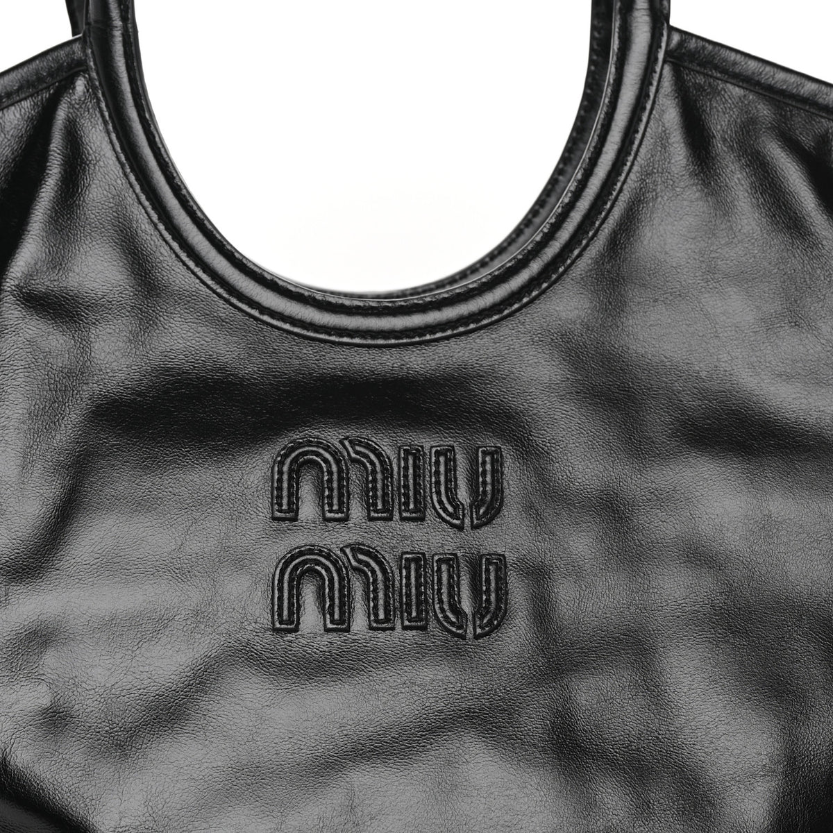 Miu Miu Nappa Large Ivy Tote Bag Black 6 of 8