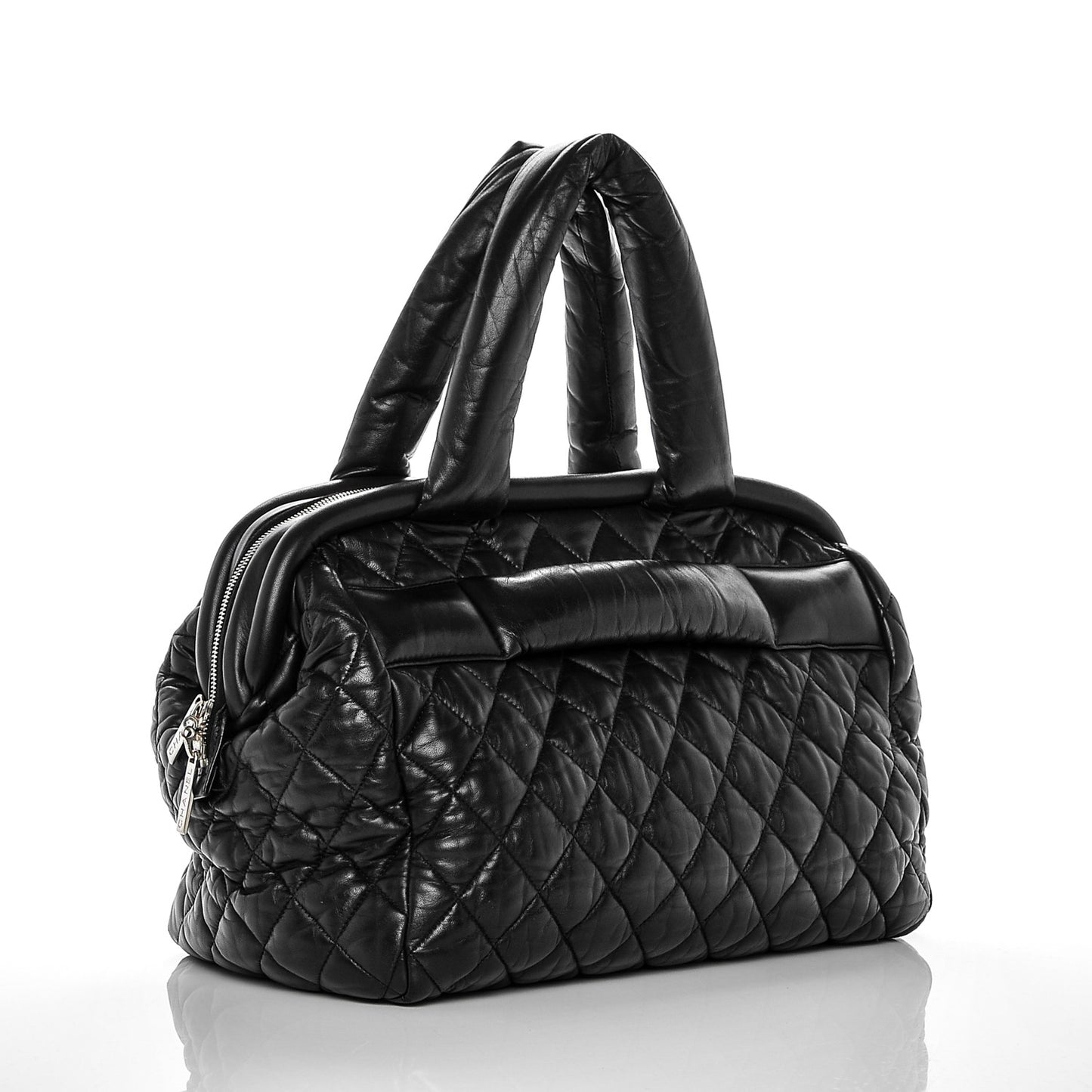 Lambskin Coco Cocoon Bowler Black