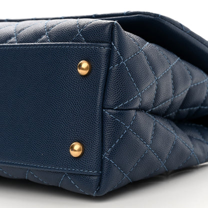 Chanel Caviar Quilted Small Coco Handle Flap Dark Blue 9 of 9