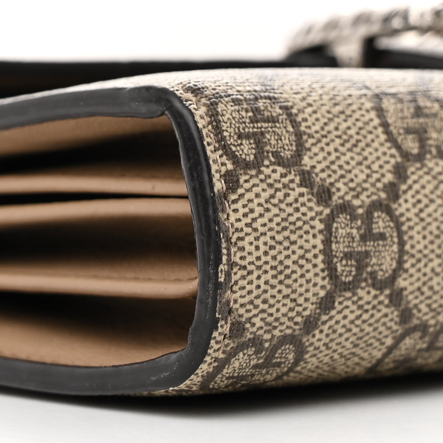 GG Supreme Monogram Mini Dionysus Chain Wallet Beige Taupe