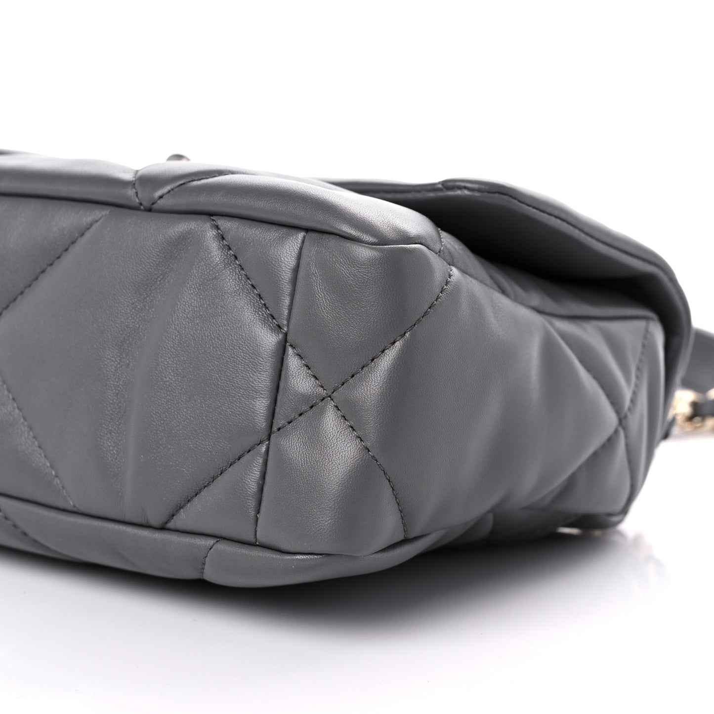 Lambskin Quilted Medium Chanel 19 Flap Dark Grey