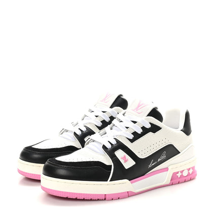 Louis Vuitton Calfskin LV Trainer Maxi Sneakers Black Pink 4 of 7