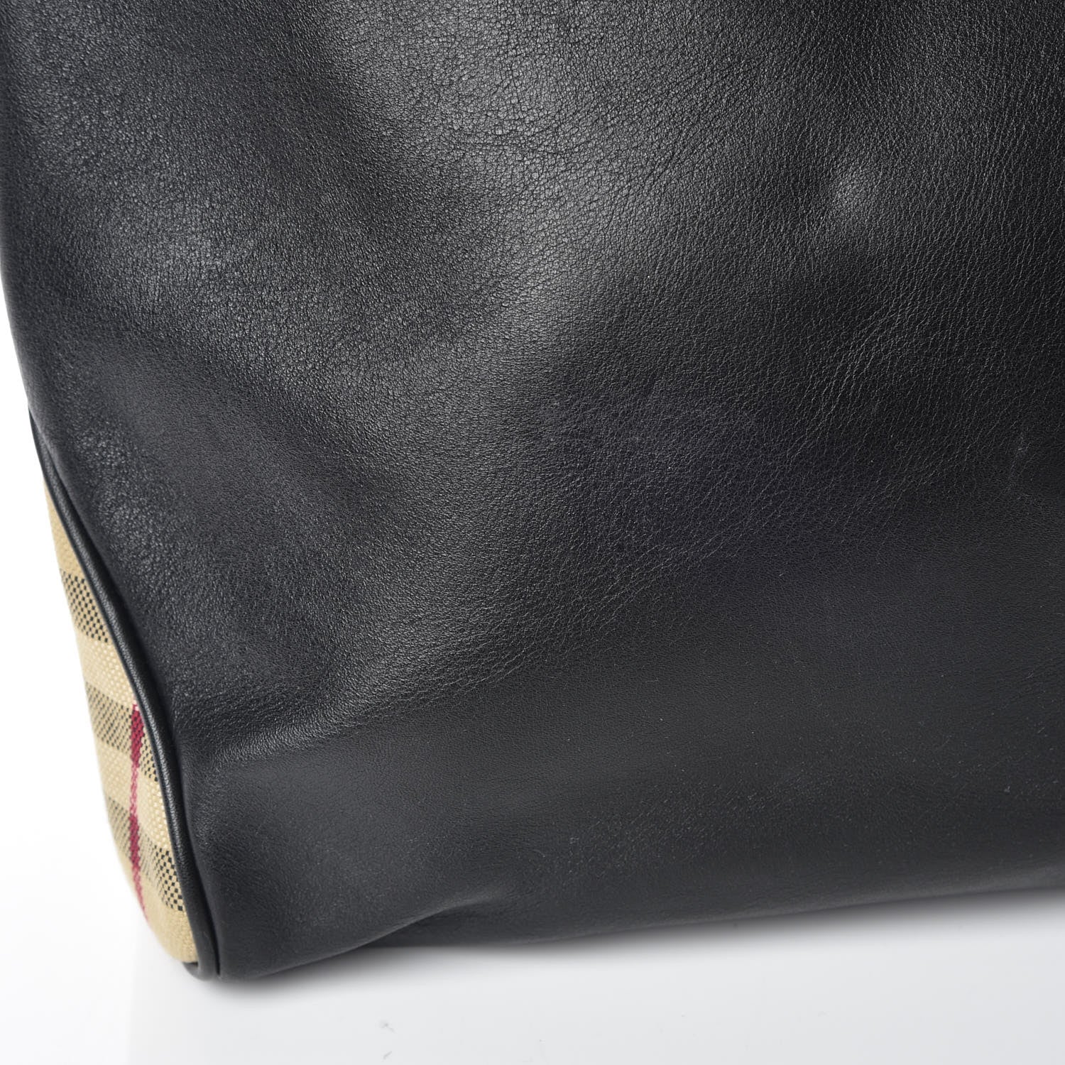 Burberry Calfskin Haymarket Check Toggle Shoulder Bag Black 9 of 14