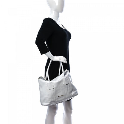 Burberry London Grainy Calfskin Medium Baynard Tote White 2 of 14