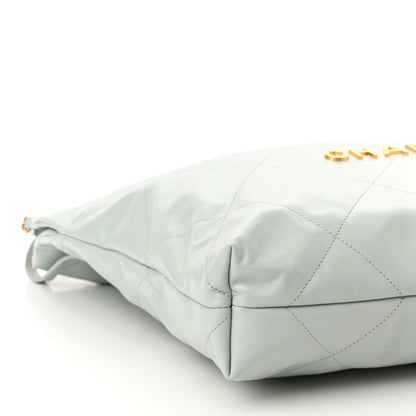 Chanel Shiny Calfskin Quilted Chanel 22 Light Blue 10 of 11