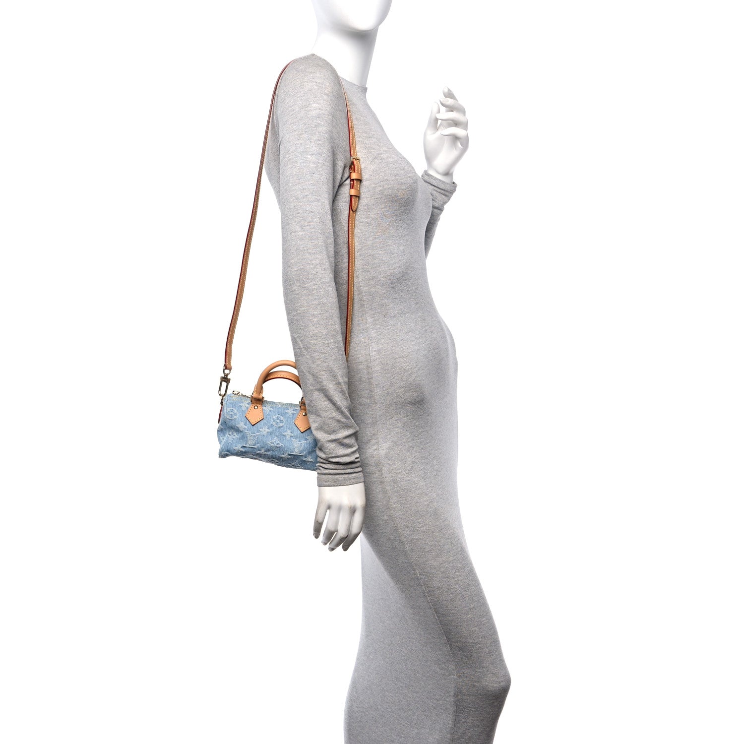 Louis Vuitton Monogram Denim Nano Speedy Sky Blue 2 of 9