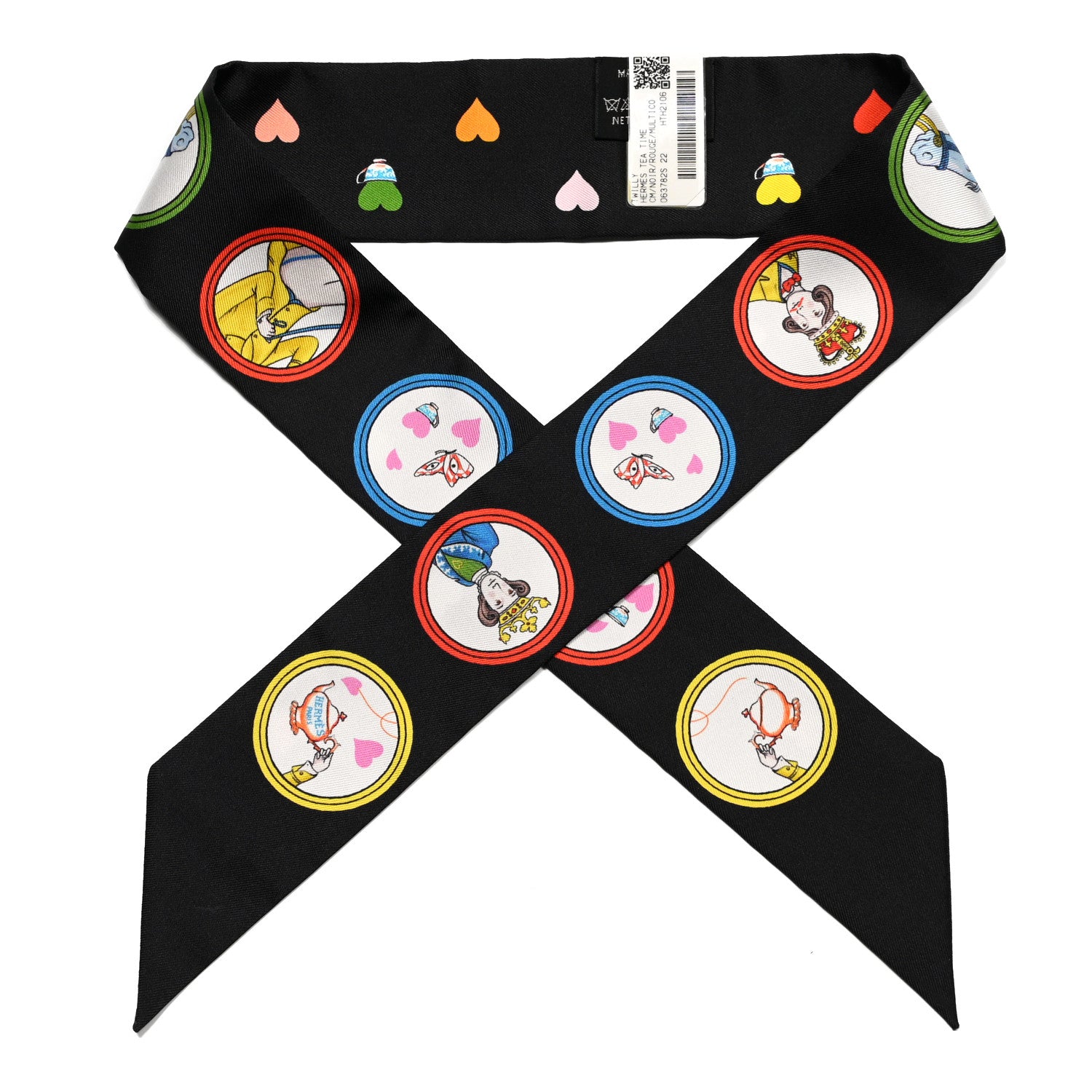Hermes Silk Tea Time Twilly Black Rouge Multicolor 1 of 4