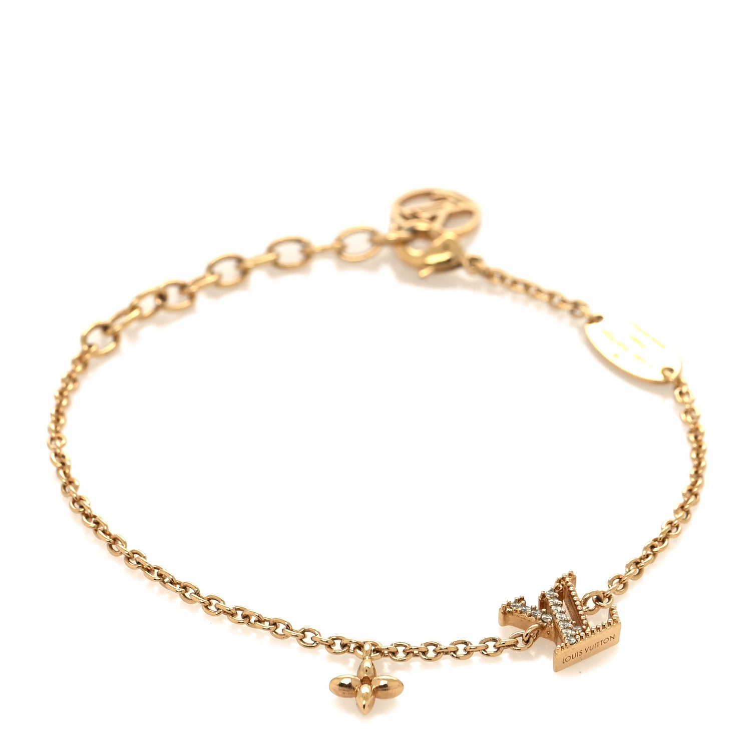 Louis Vuitton Metal Crystal LV Iconic Bracelet Gold 1 of 6