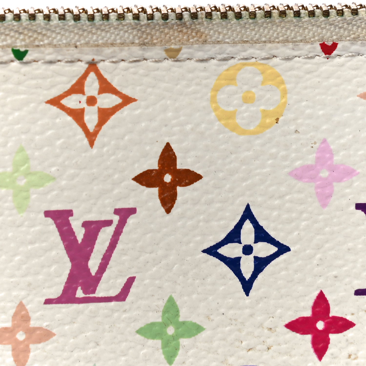 Louis Vuitton Monogram Multicolor Key Pouch White 10 of 15