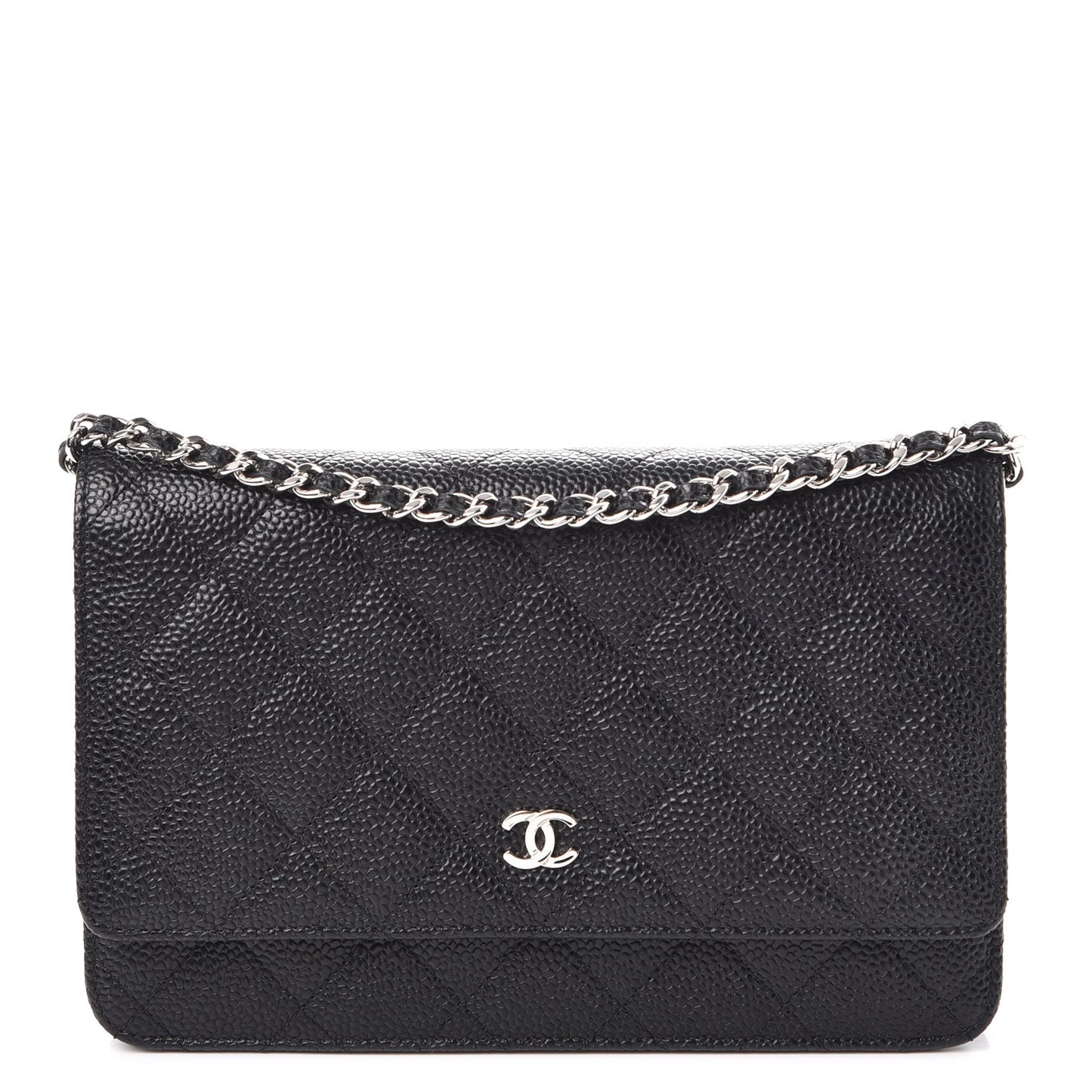 Caviar Quilted Wallet On Chain WOC Black
