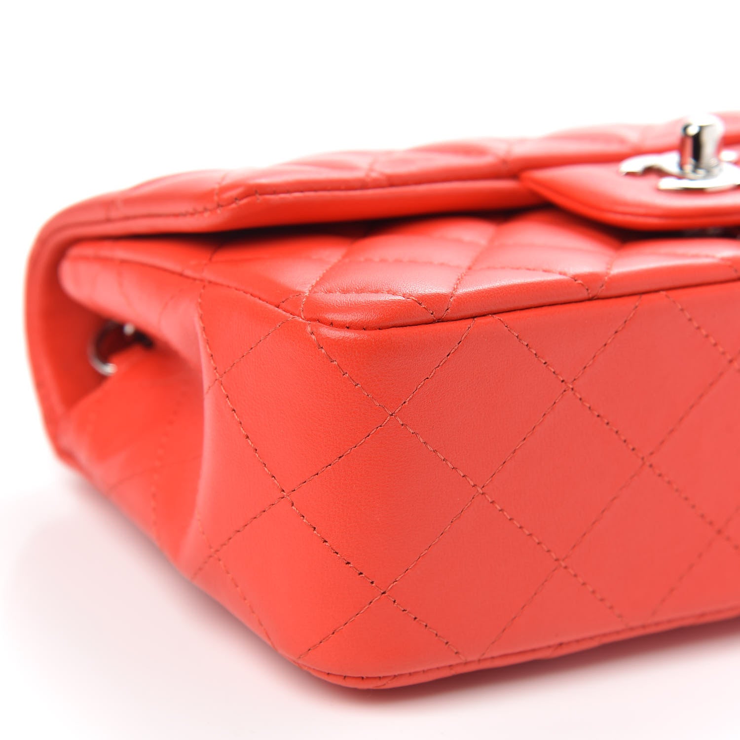 Chanel Lambskin Quilted Mini Rectangular Flap Red 8 of 10