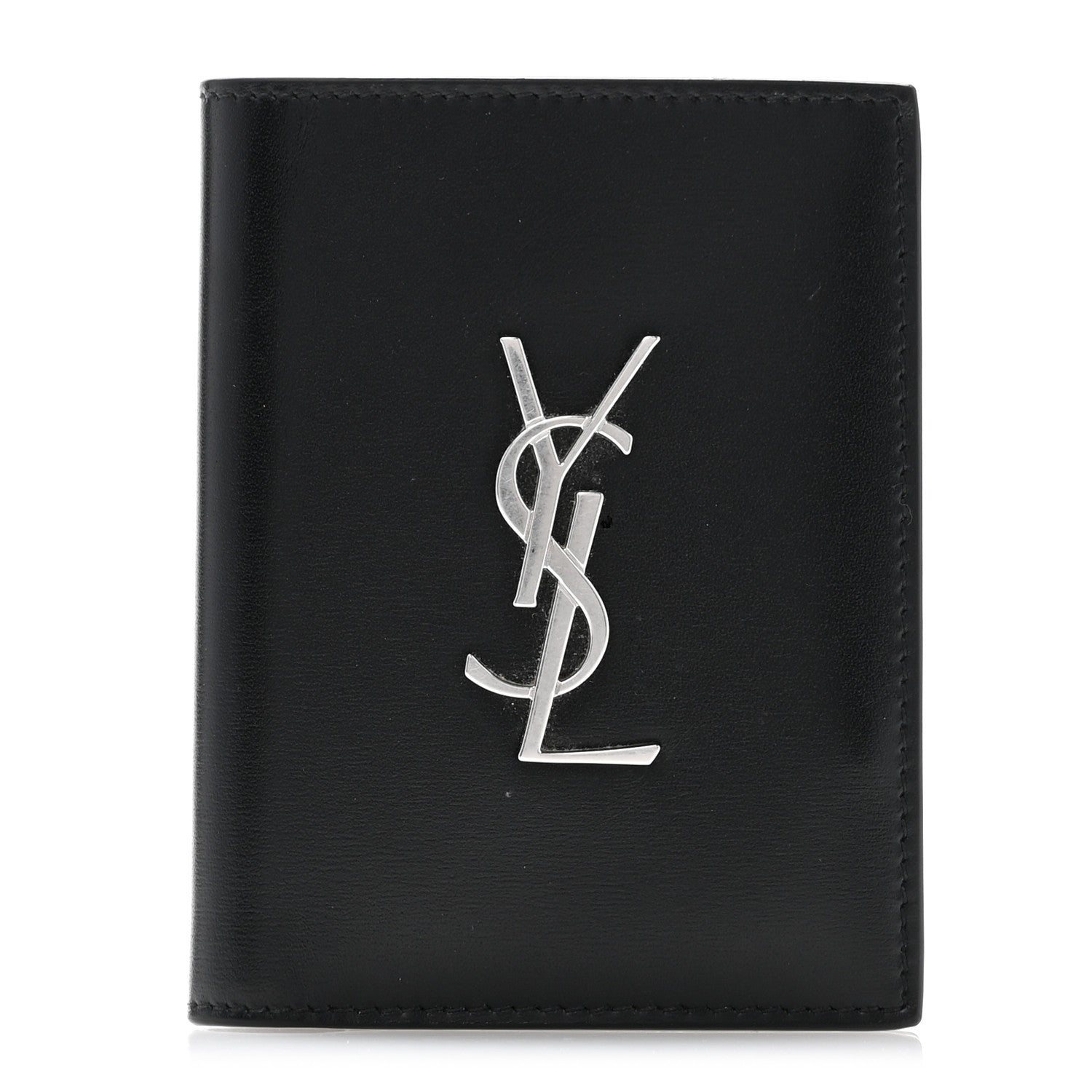Saint Laurent Smooth Calfskin Cassandre Credit Card Wallet Black 1 of 11