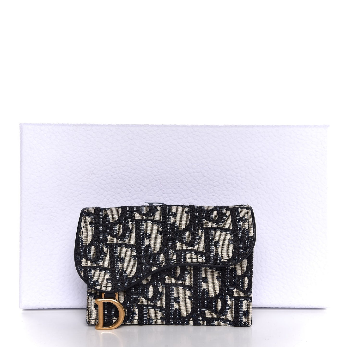 Oblique Saddle Card Holder Blue