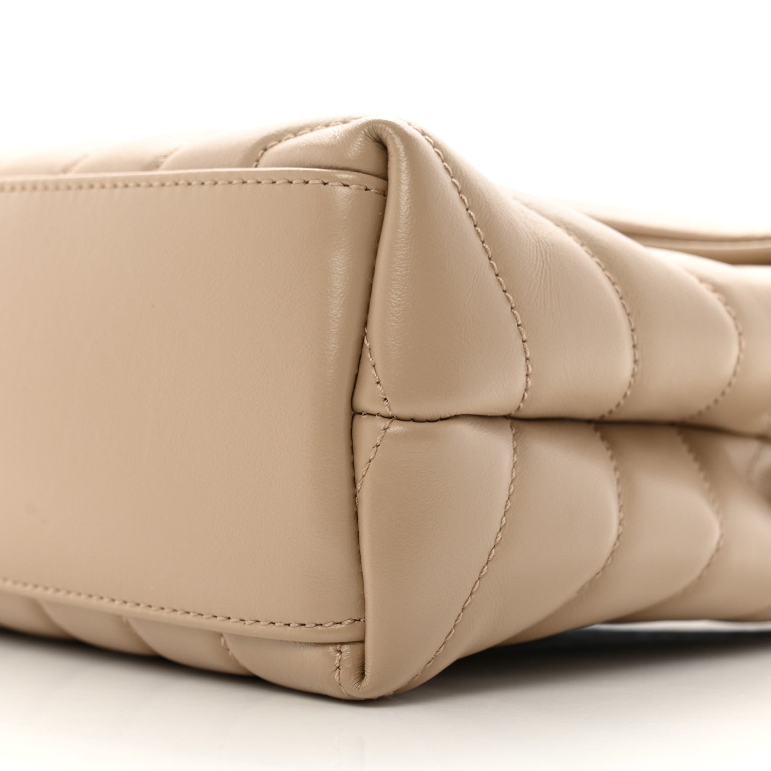 Saint Laurent Calfskin Y Quilted Monogram Small Loulou Chain Satchel Dark Beige 10 of 12