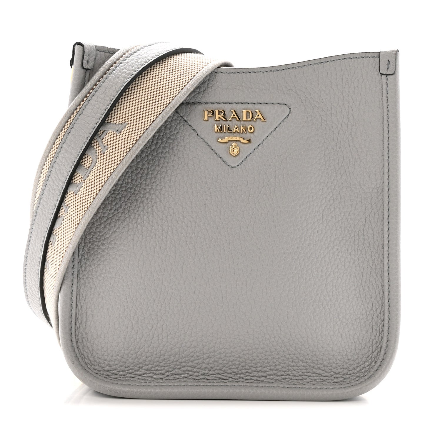 Vitello Daino Soft Mini Hobo Messenger Bag Granite Gray