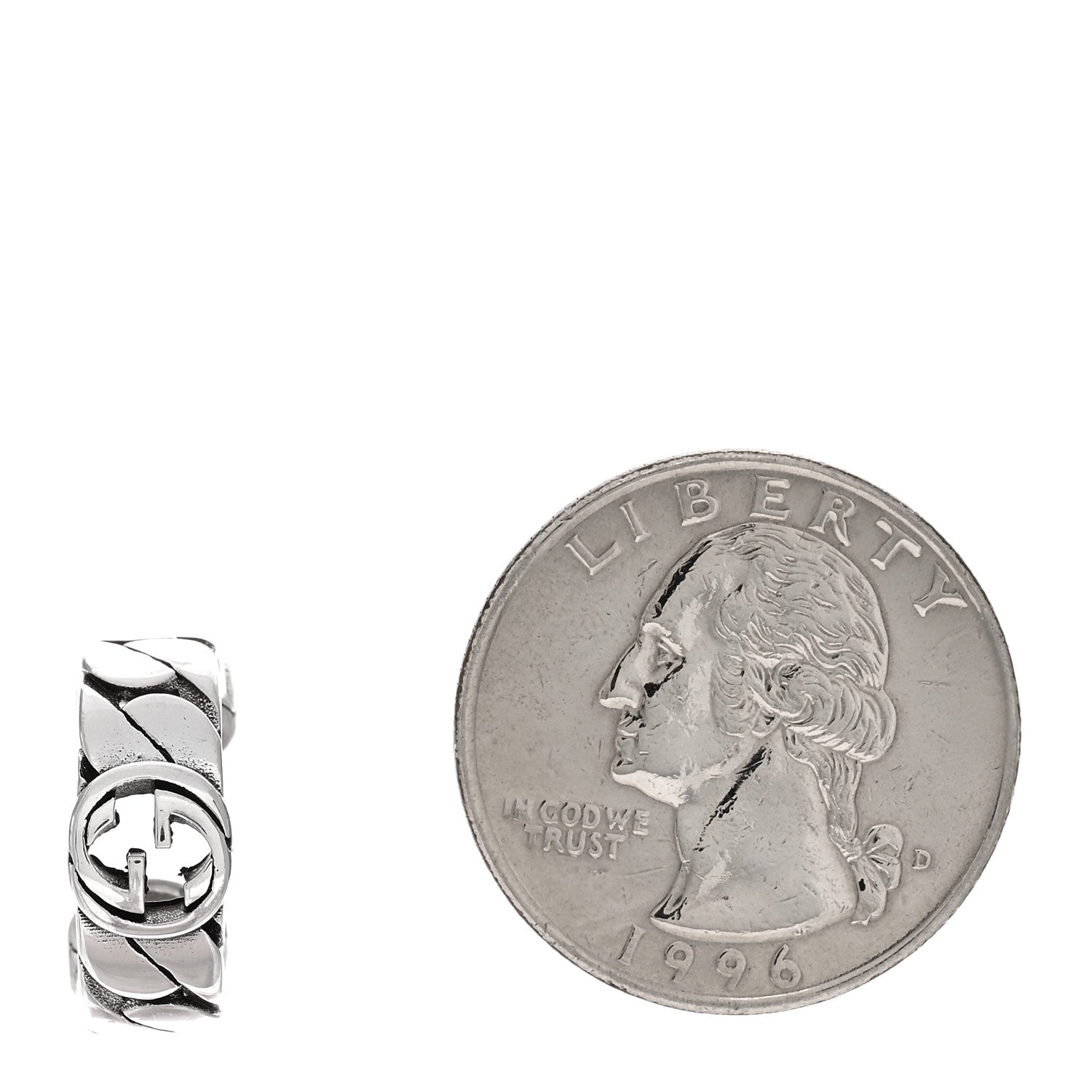 Gucci Sterling Silver Interlocking G Ear Cuff 2 of 4