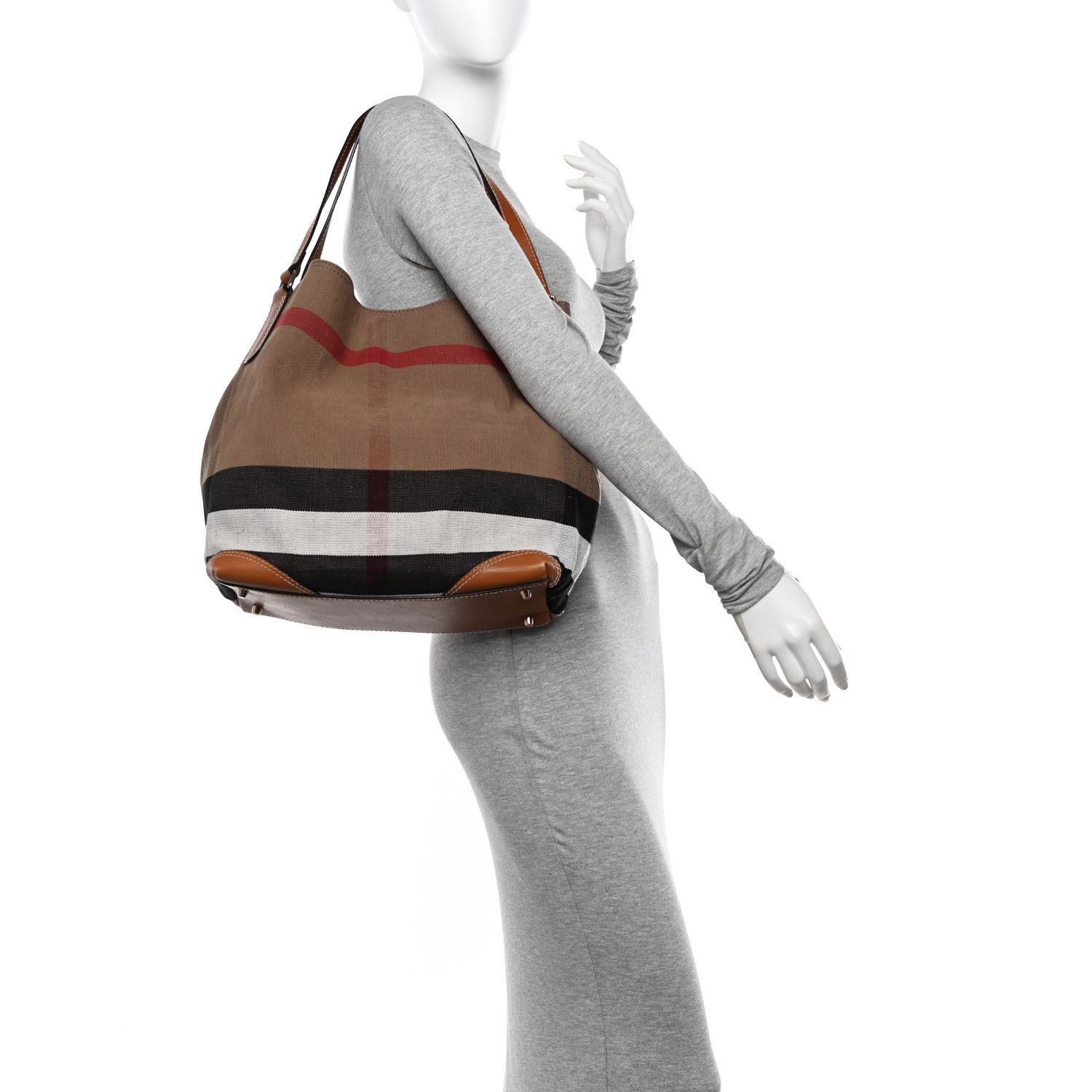 Burberry Canvas Mega Check Medium Maidstone Saddle Brown 2 of 12