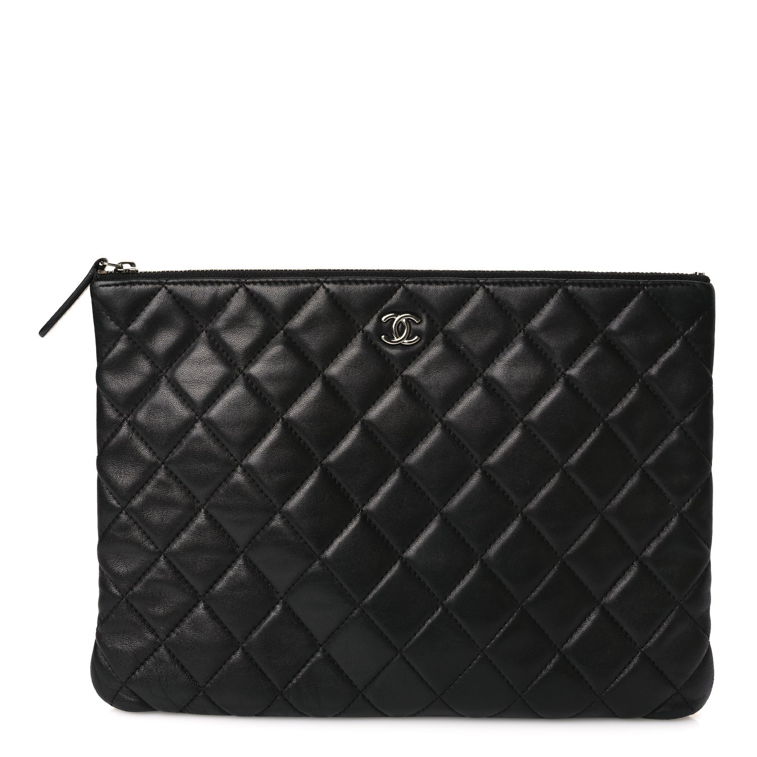 Chanel Lambskin Quilted Medium Cosmetic Case Black 5 of 11