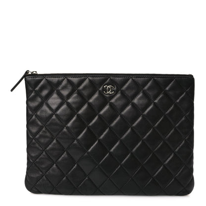 Chanel Lambskin Quilted Medium Cosmetic Case Black 5 of 11