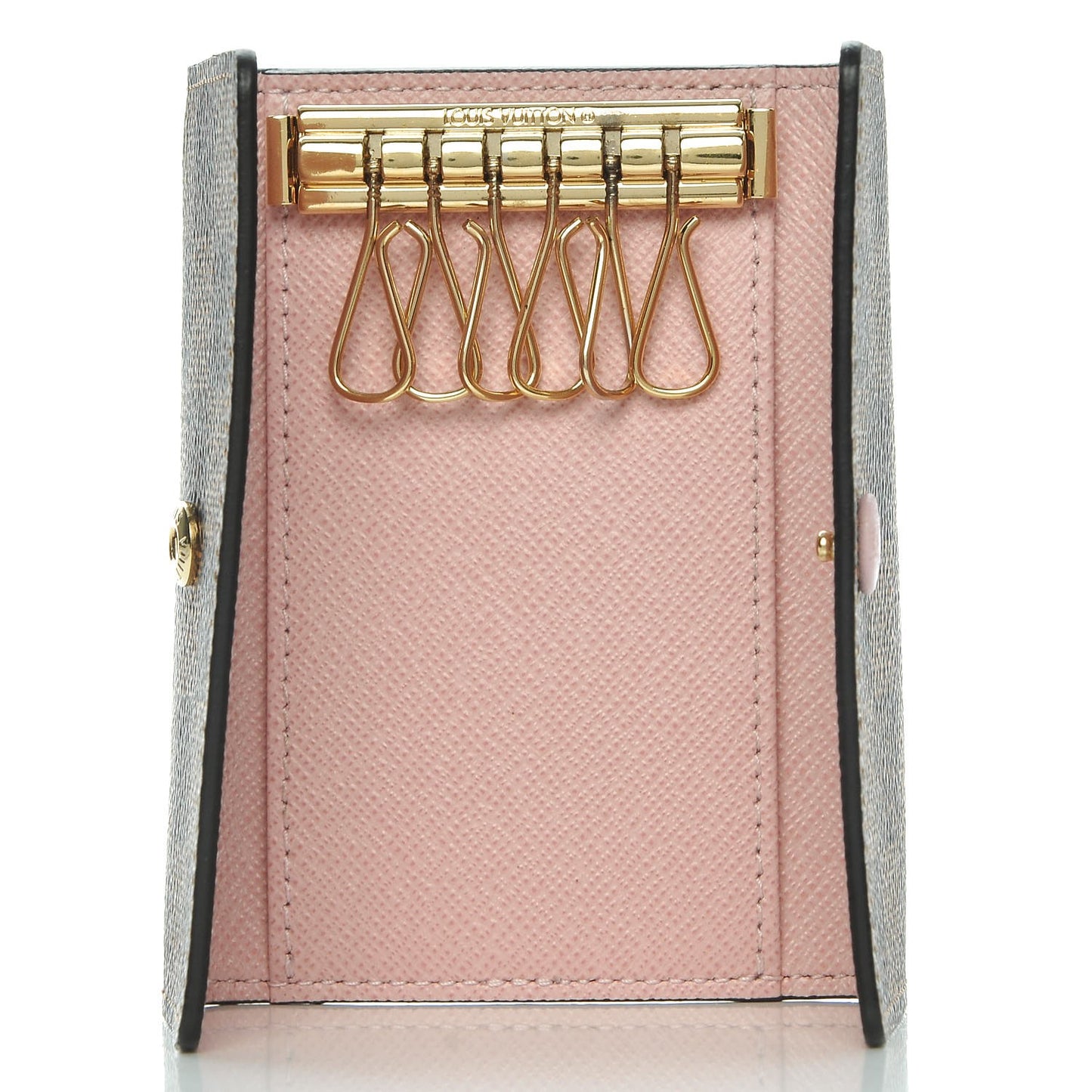 Damier Ebene Multicles 6 Key Holder Rose Ballerine