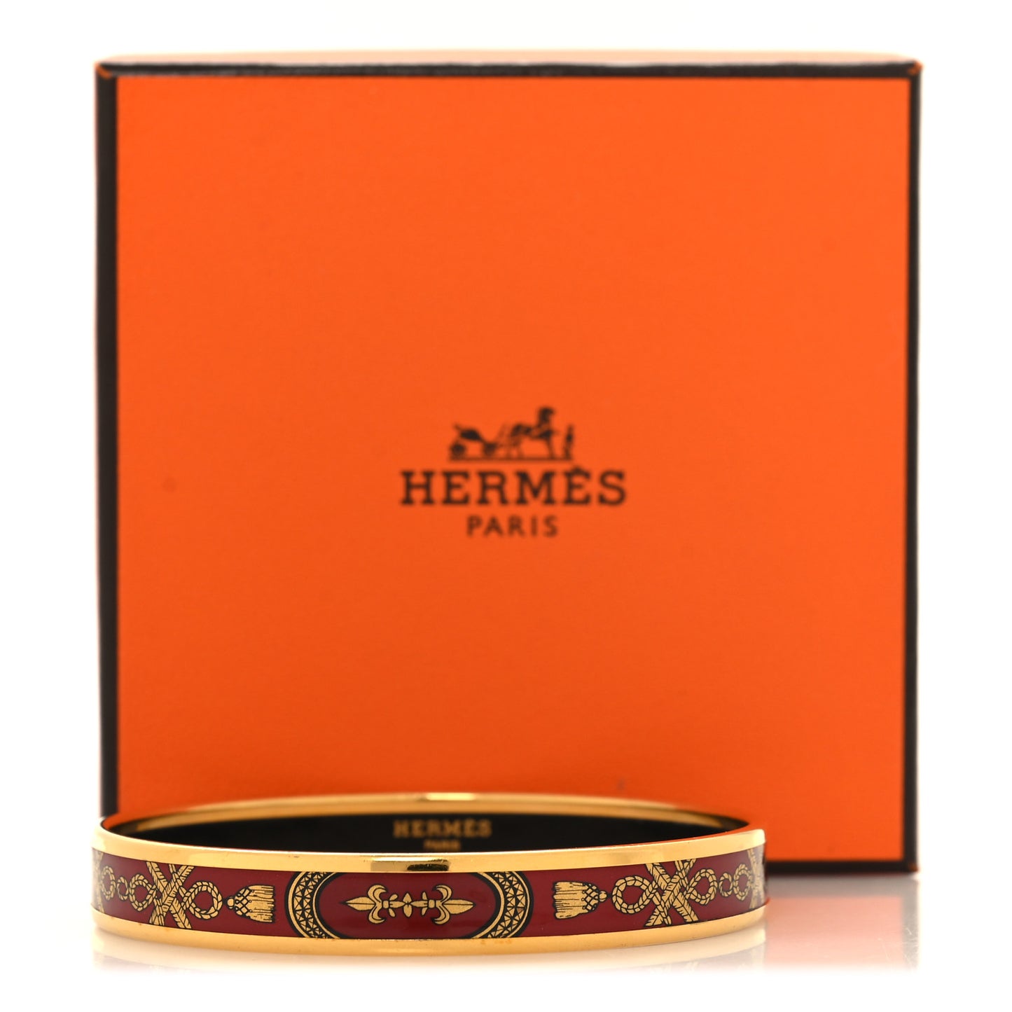 Enamel Printed Narrow Grand Apparat Bracelet 70 Rouge